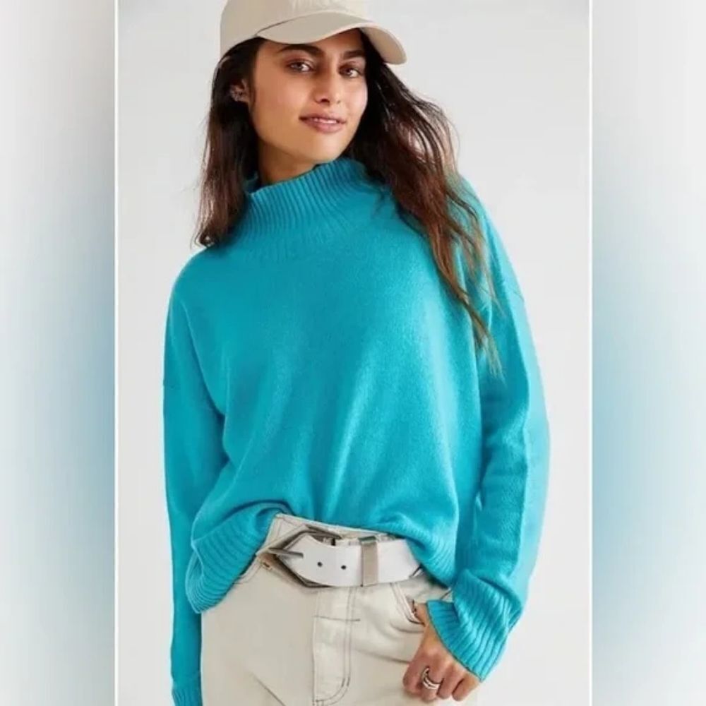 NWOT Free People Poppy Cashmere Turtleneck Sweater - Picture 2 of 9